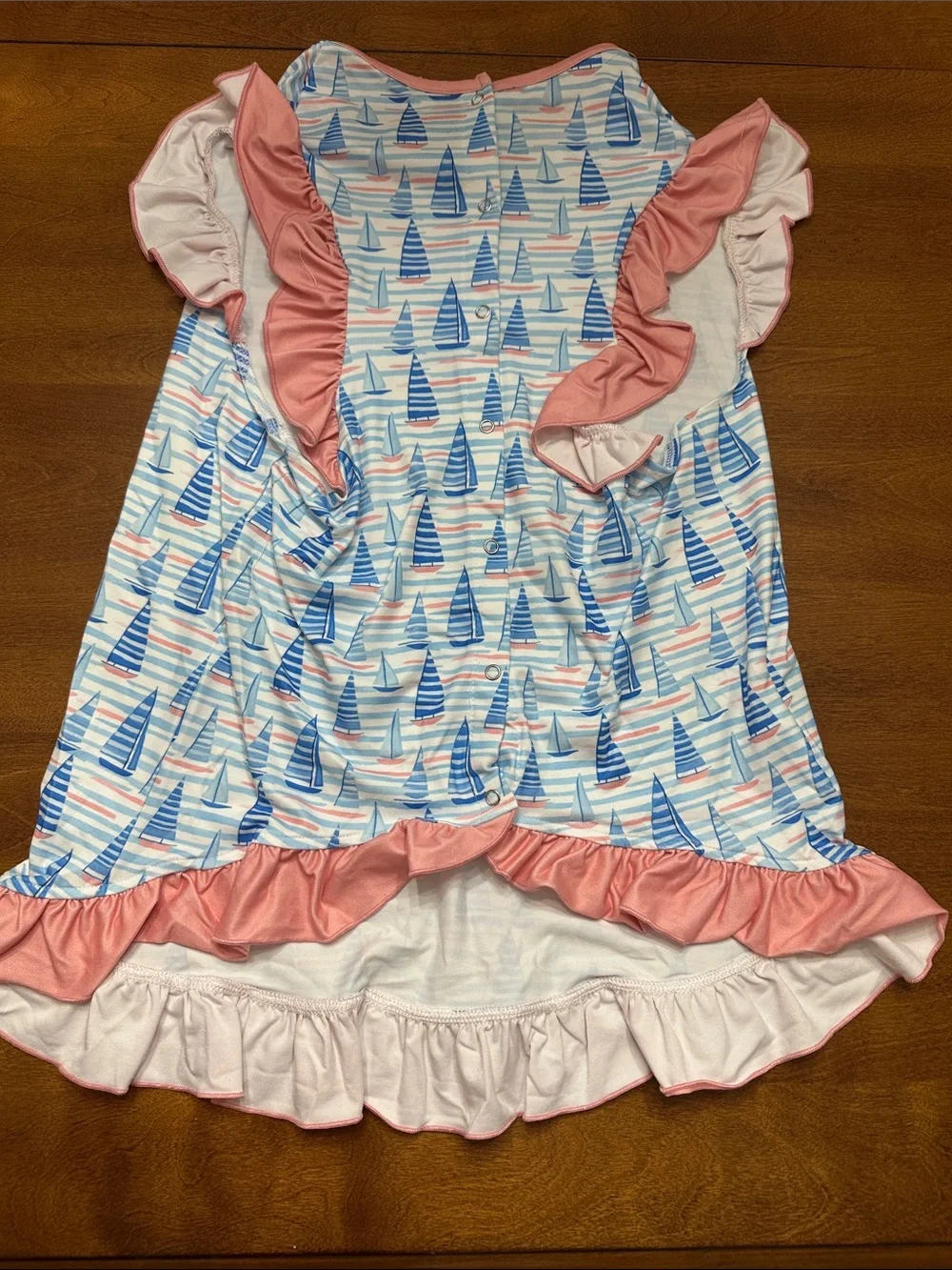 Griffy & Drake Sailboat Ruffle Dog Shirt 2XL